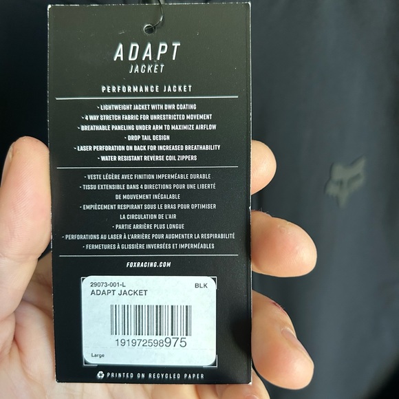 Fox Adapt Rain Jacket - Brand New with Tags - Large - Picture 4 of 4
